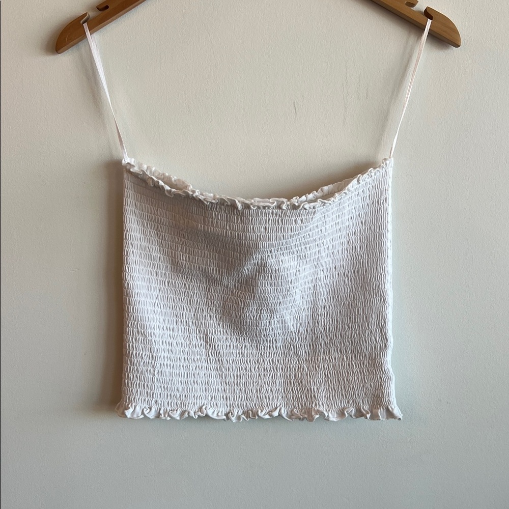 H&M White Smocked Camisole